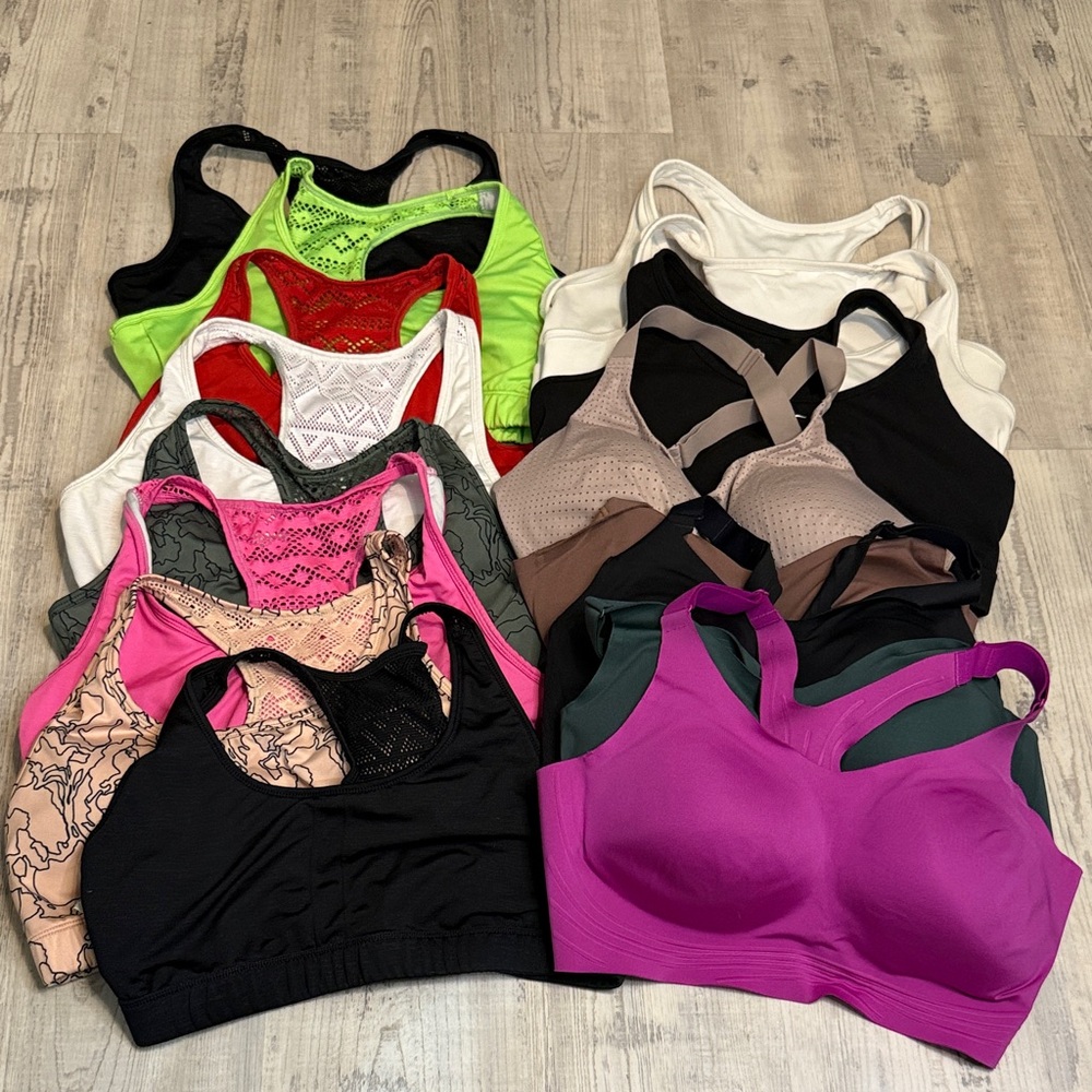 ZYIA Sports Bras Collection - Pink, Black, Green, Cream